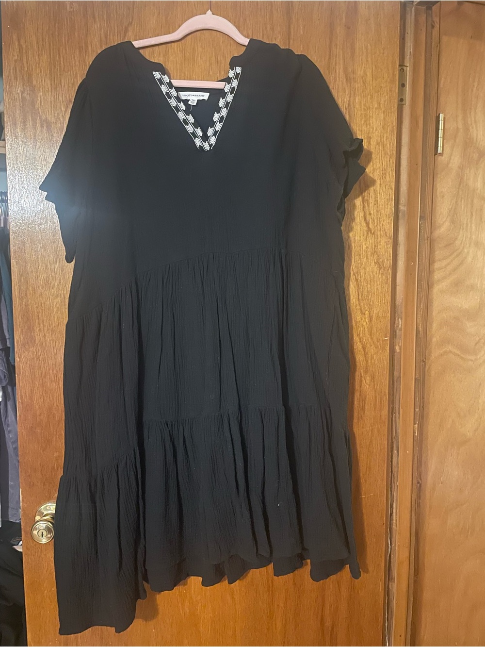 Black V-Neck Women's Dress